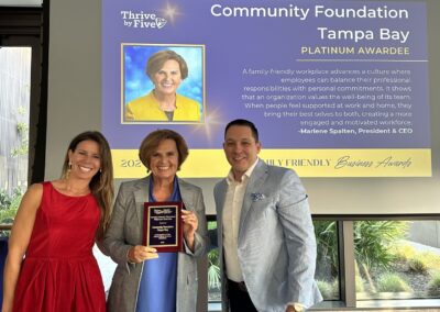 Marlene Spalten CEO of Community Foundation of Tampa Bay is awarded Platinum.