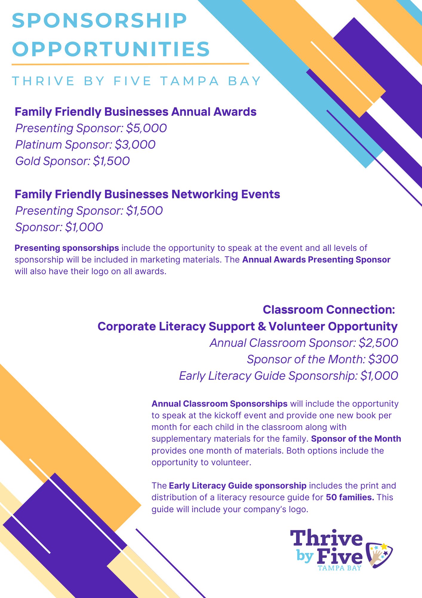 Sponsorship Opportunities 2025-2026